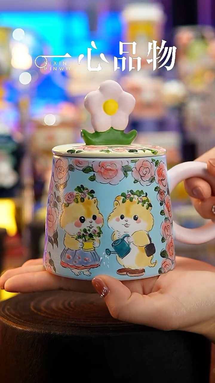 杯子瓷A335景德镇手工手绘杯子摆件