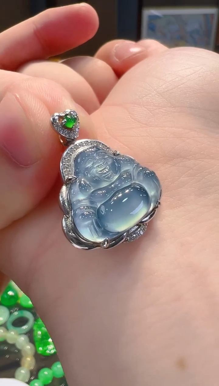 翡翠银S925镶嵌吊坠(不含链)多样性发其一