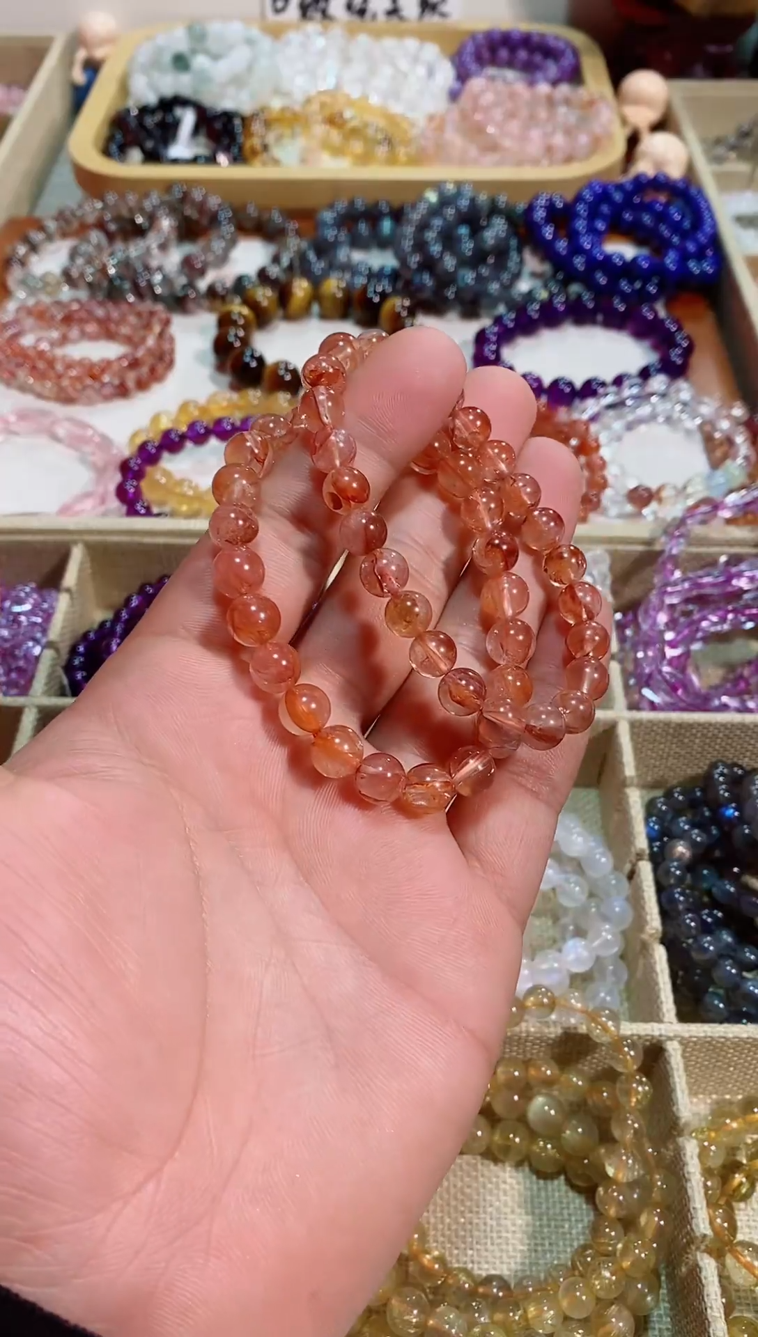 【闪购商品】水晶手链未镶嵌红胶花8m+(多样性发其一）