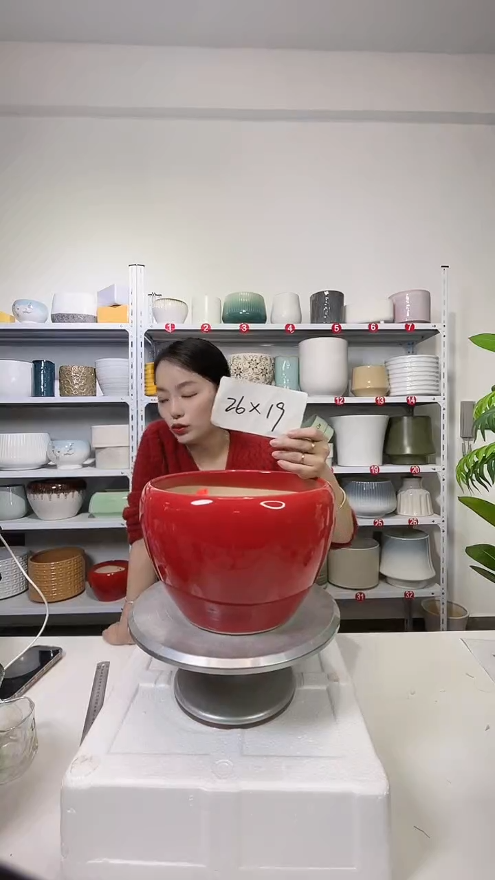 【闪购商品】陶瓷苹果盆大号26*19（瑕疵）