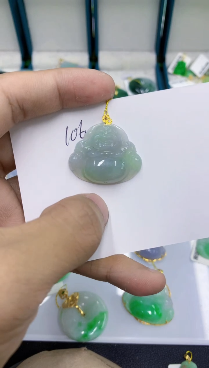 颈饰18K金镶嵌翡翠琴**欢1111111