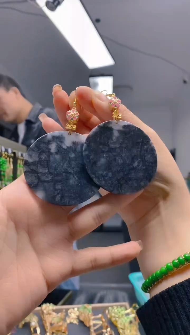 【闪购商品】翡翠耳饰合金0406翡翠耳钩