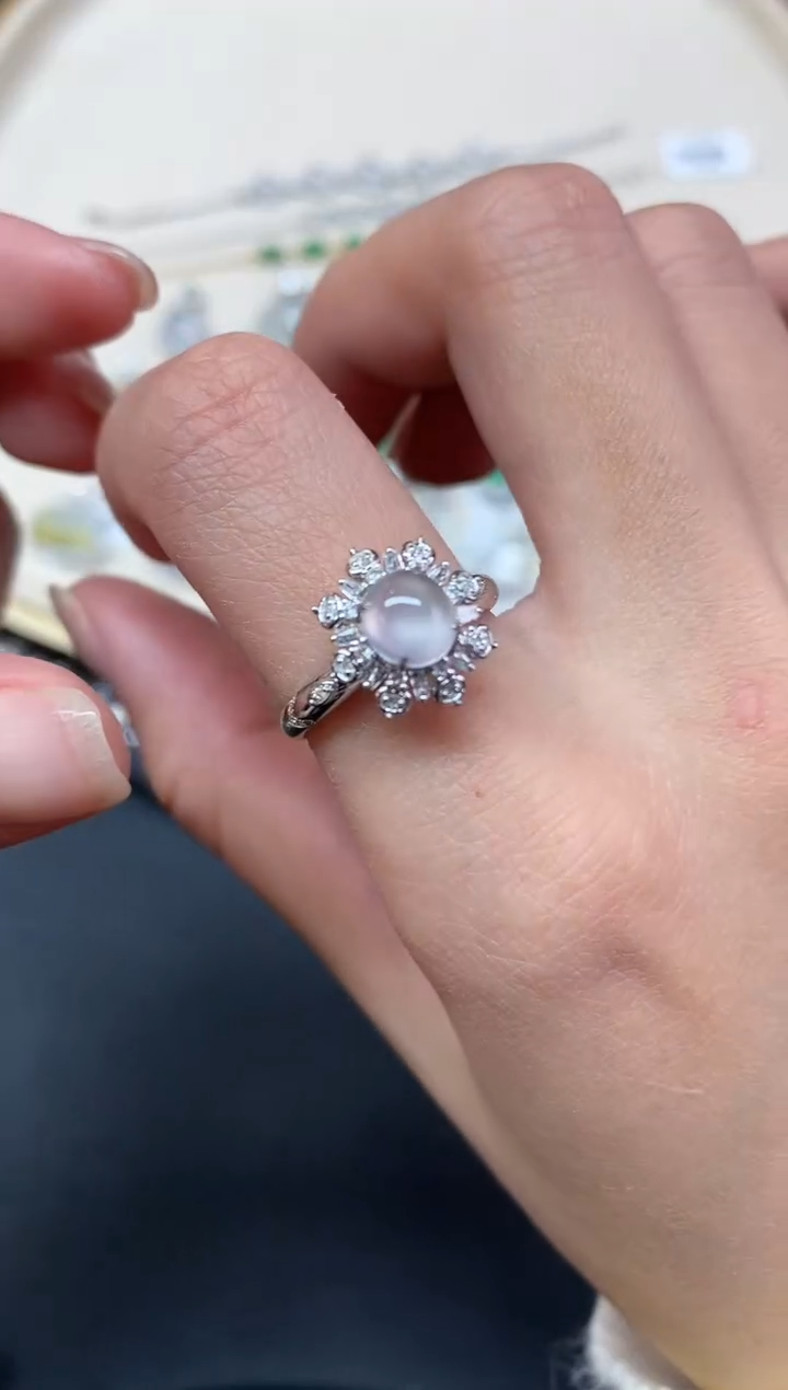 【闪购商品】翡翠戒指18K金镶嵌A201|6800