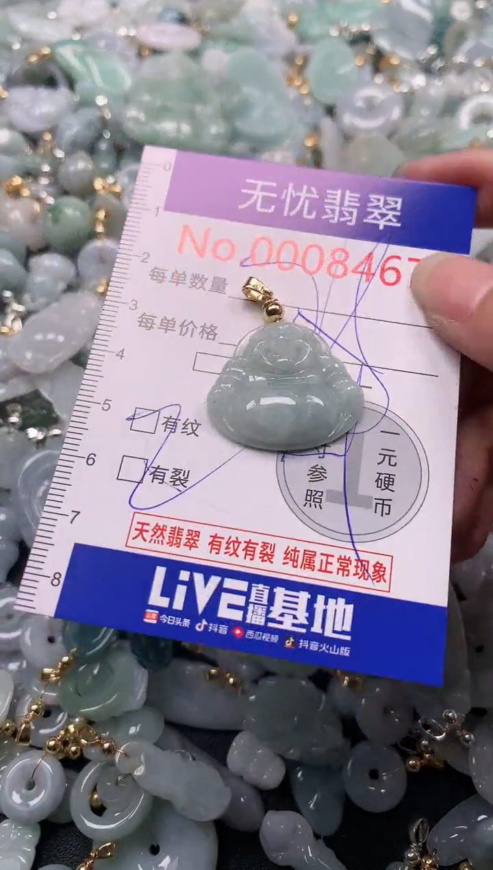 翡翠未镶嵌吊坠(不含链)8467