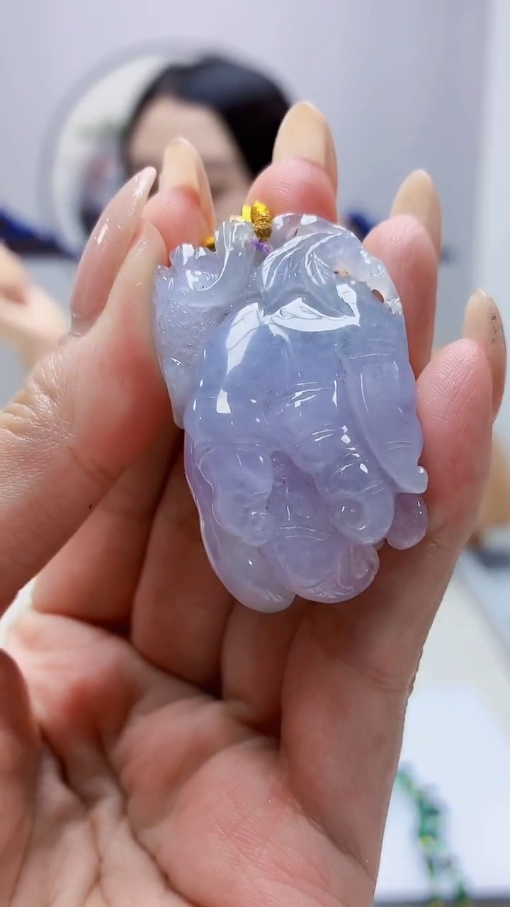 未镶嵌定制翡翠3495MM-毛货挂件66