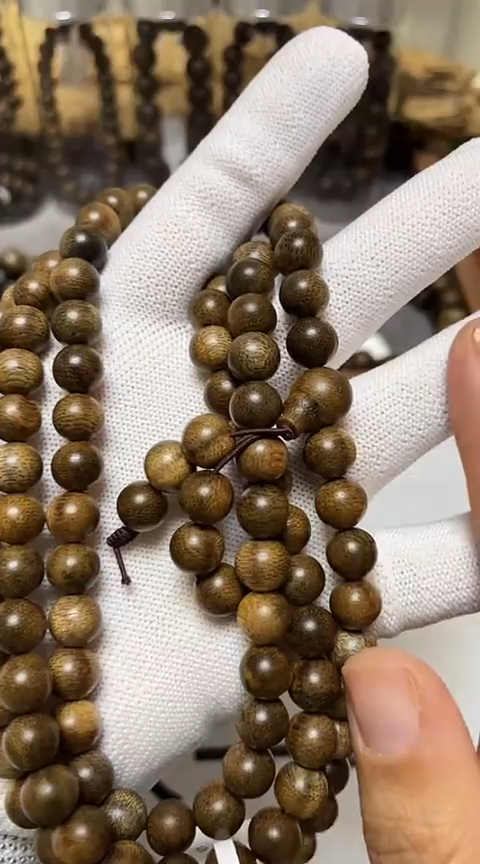【闪购商品】沉香手串柬埔寨金丝菩萨棋沉0.8规格沉水级老料