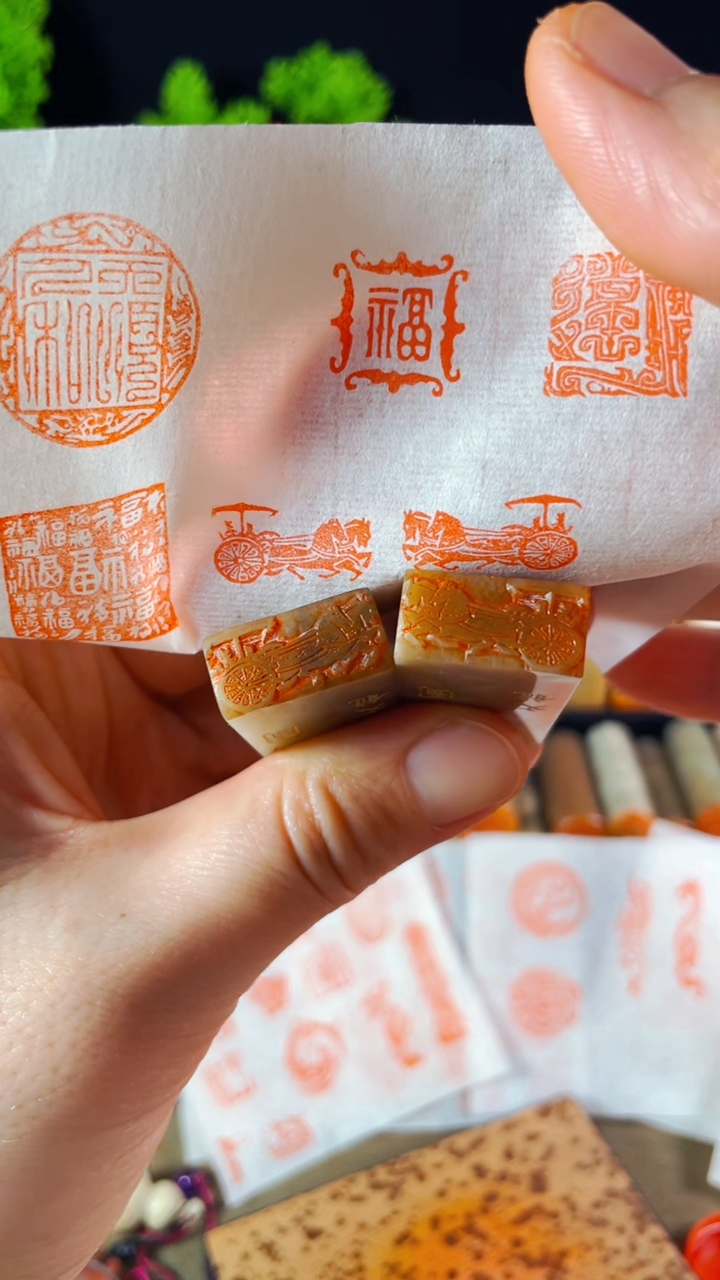 【闪购商品】巴林石印石手工篆刻《车马图》1*2