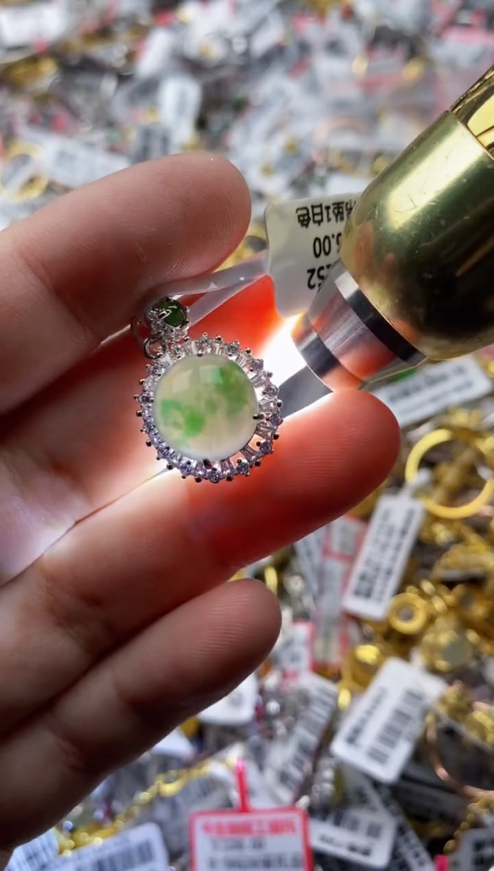 【闪购商品】翡翠戒指银S925镶嵌22222---5