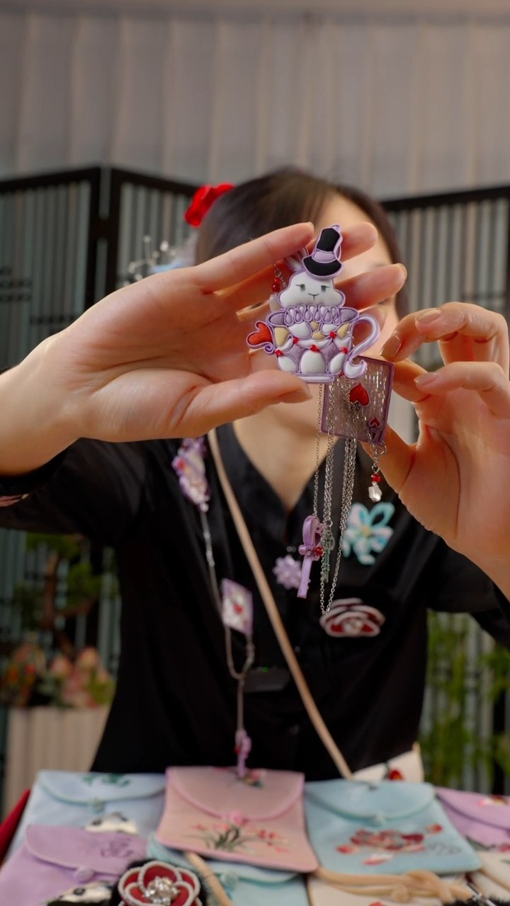 刺绣水*曌非遗绒花手工饰品