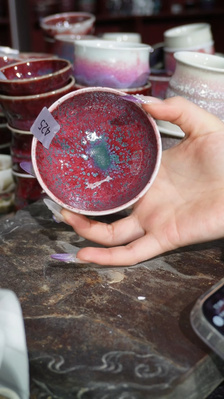 摆件陶精品窑变钧瓷茶器