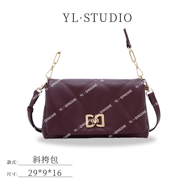 【Elin定制】2025年秋冬新款女包时尚设计单肩包BF-68369-帝国红