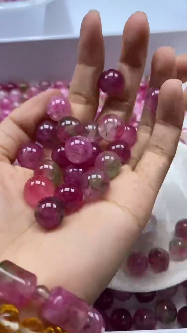 颈饰未镶嵌水晶W2989西瓜碧玺12MM*8颗