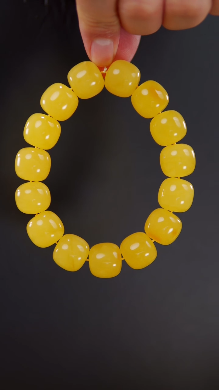 手链琥珀未镶嵌42.9焦皮料老型手串