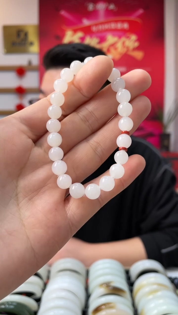 【闪购商品】和田玉手链未镶嵌于阗卡8-7手串随机发一件