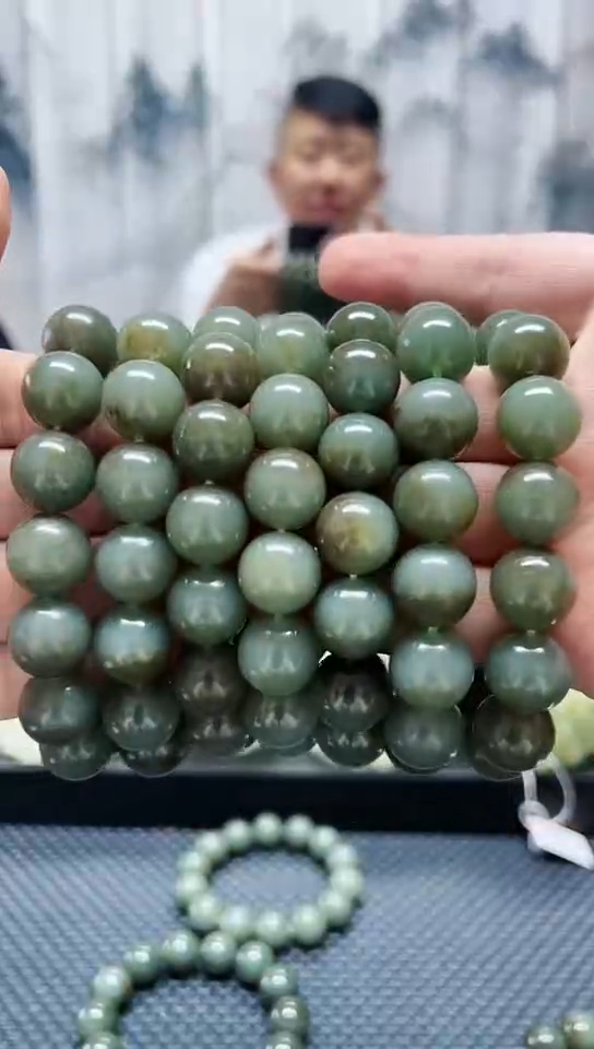 未镶嵌手串和田玉且末蓝微糖卡16纯天然
