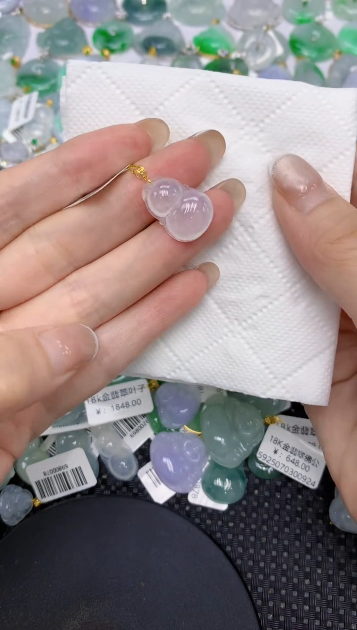 颈饰18K金镶嵌翡翠11111111