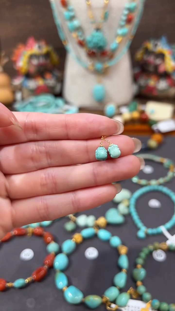 【闪购商品】绿松石18K金镶嵌提溜绿松石提溜