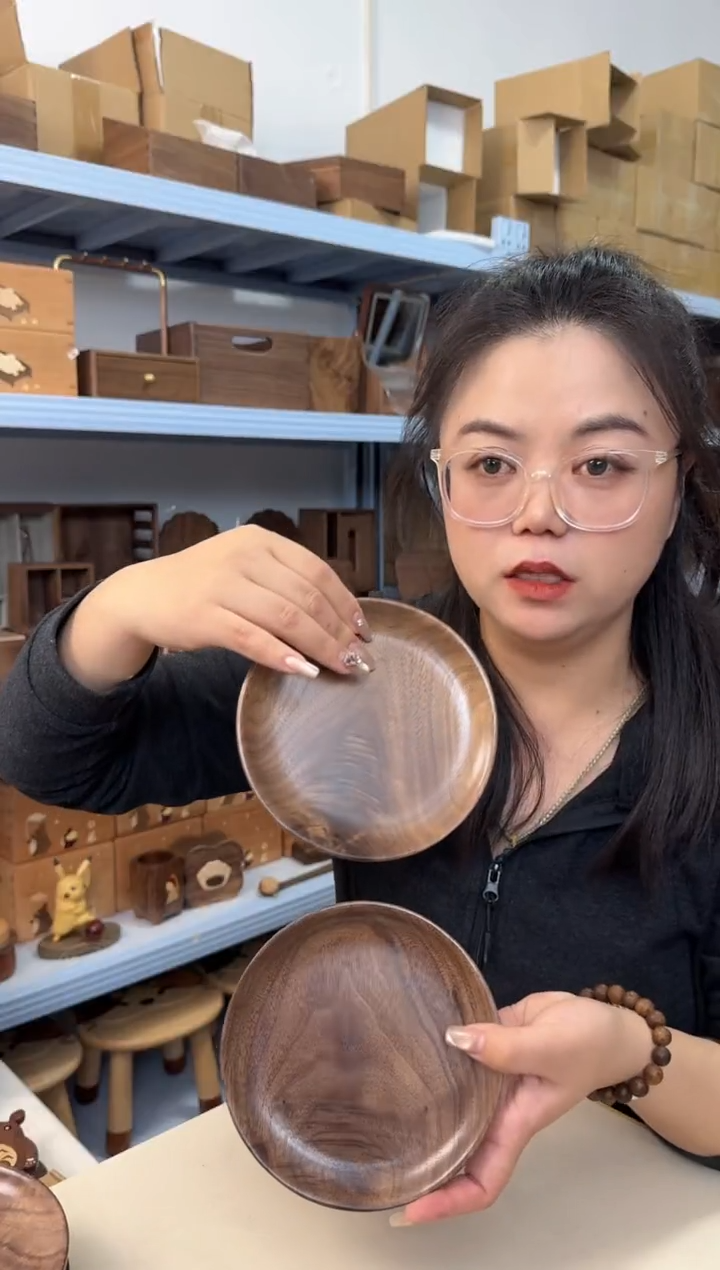 木北美黑胡桃老料中号碟子