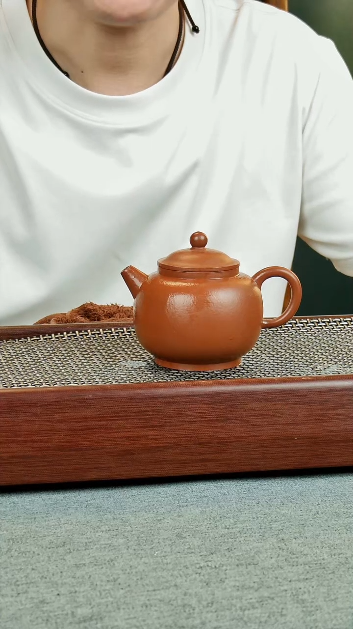 茶壶紫砂全手朱泥圆珠
