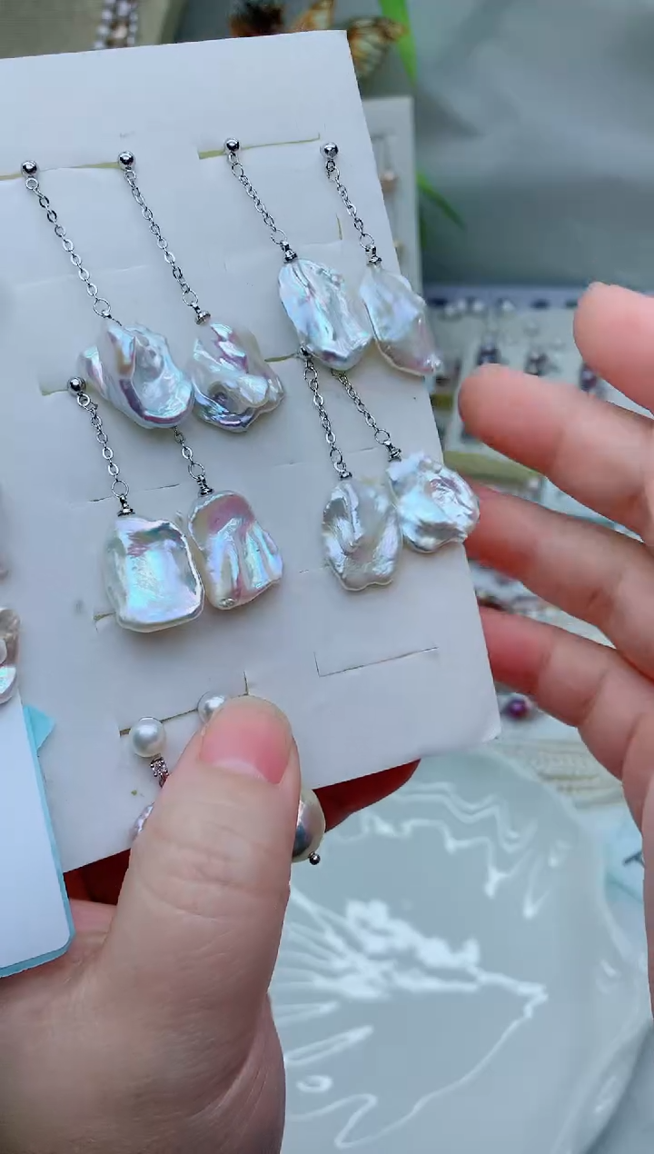 未镶嵌耳饰淡水珍珠多样性发其一【非无瑕】