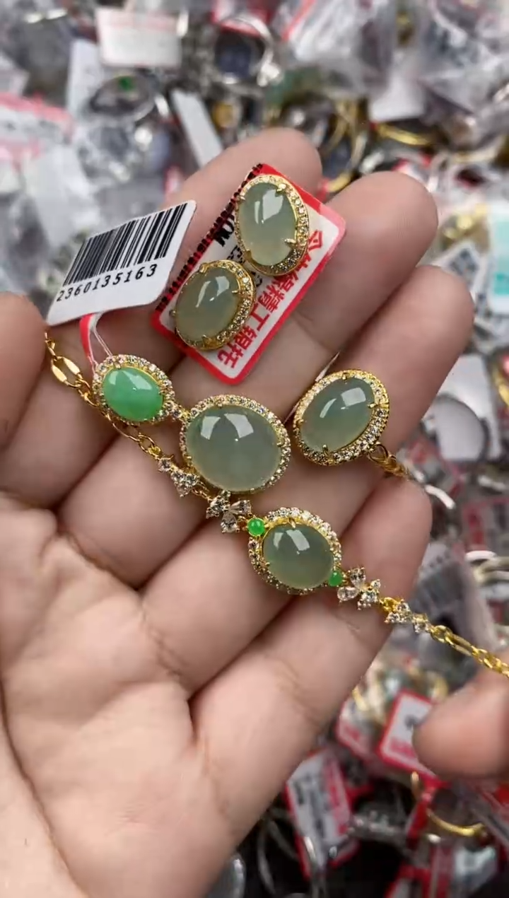 银S925镶嵌戒指翡翠1414   8