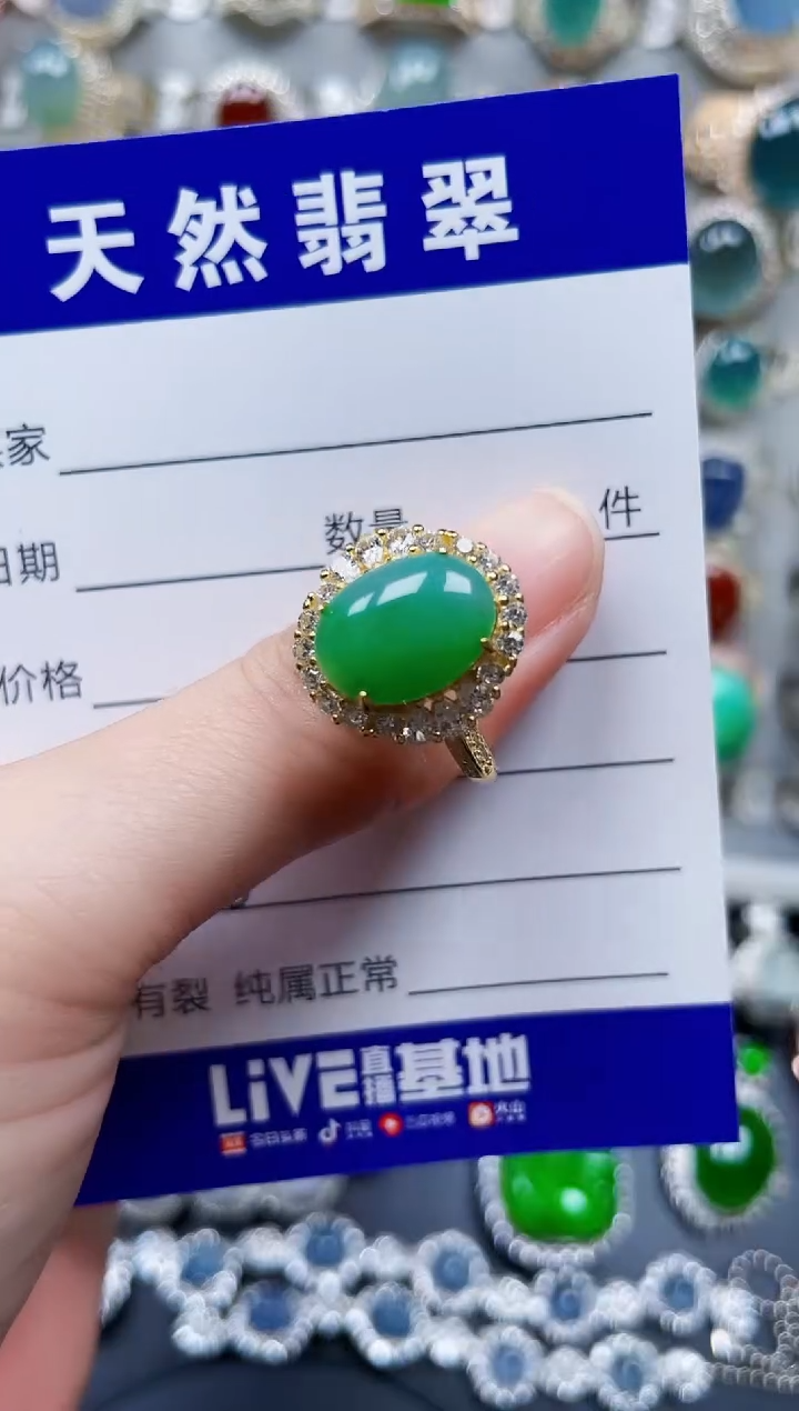 银S925镶嵌戒指翡翠450