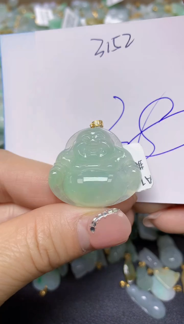 【闪购商品】翡翠挂件18K金镶嵌 天然翡翠A货