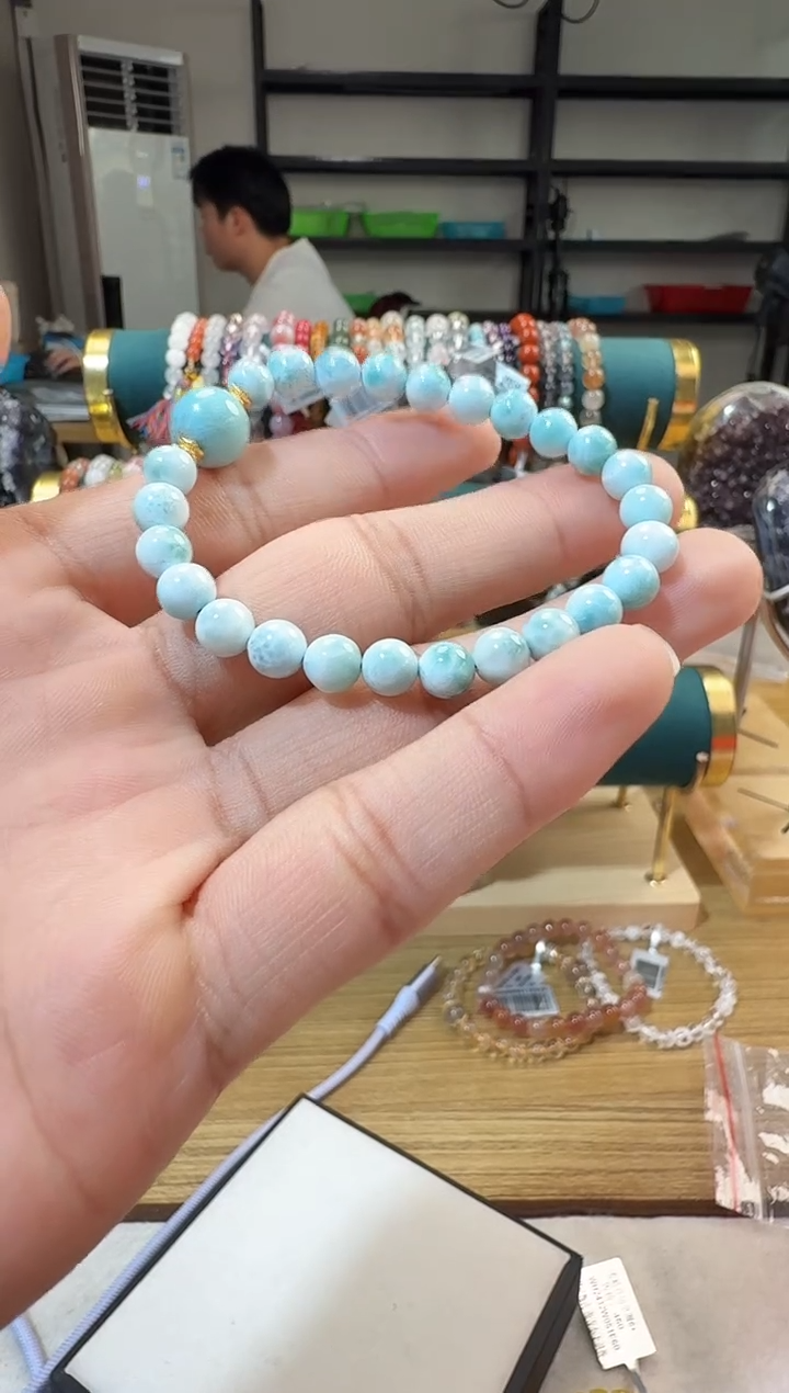 未镶嵌针钠钙石（海纹石）手链?****冰晶5754 约6mm