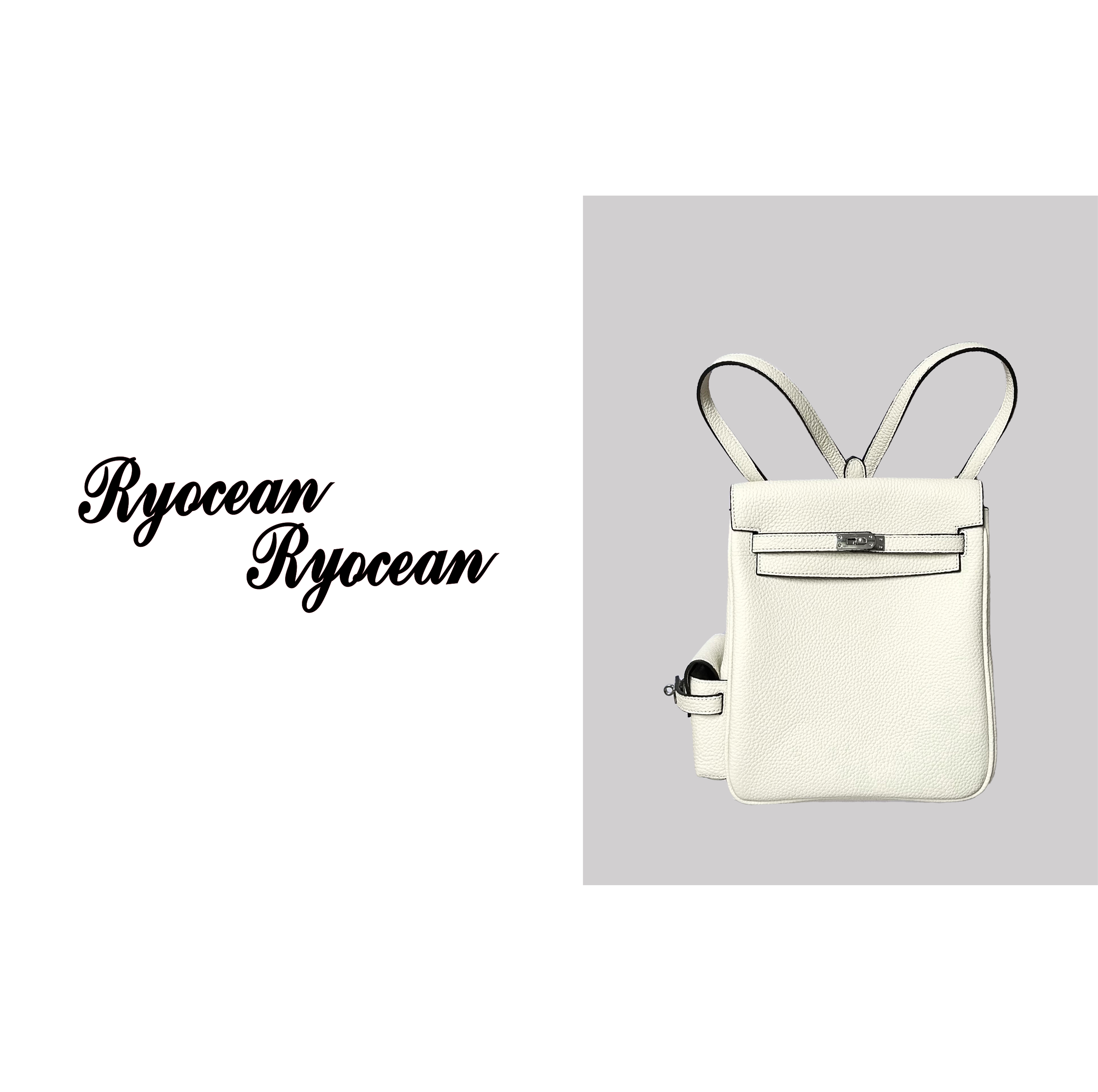 RYOCEAN  订制纯色牛皮拼接双肩包（不含挂件）