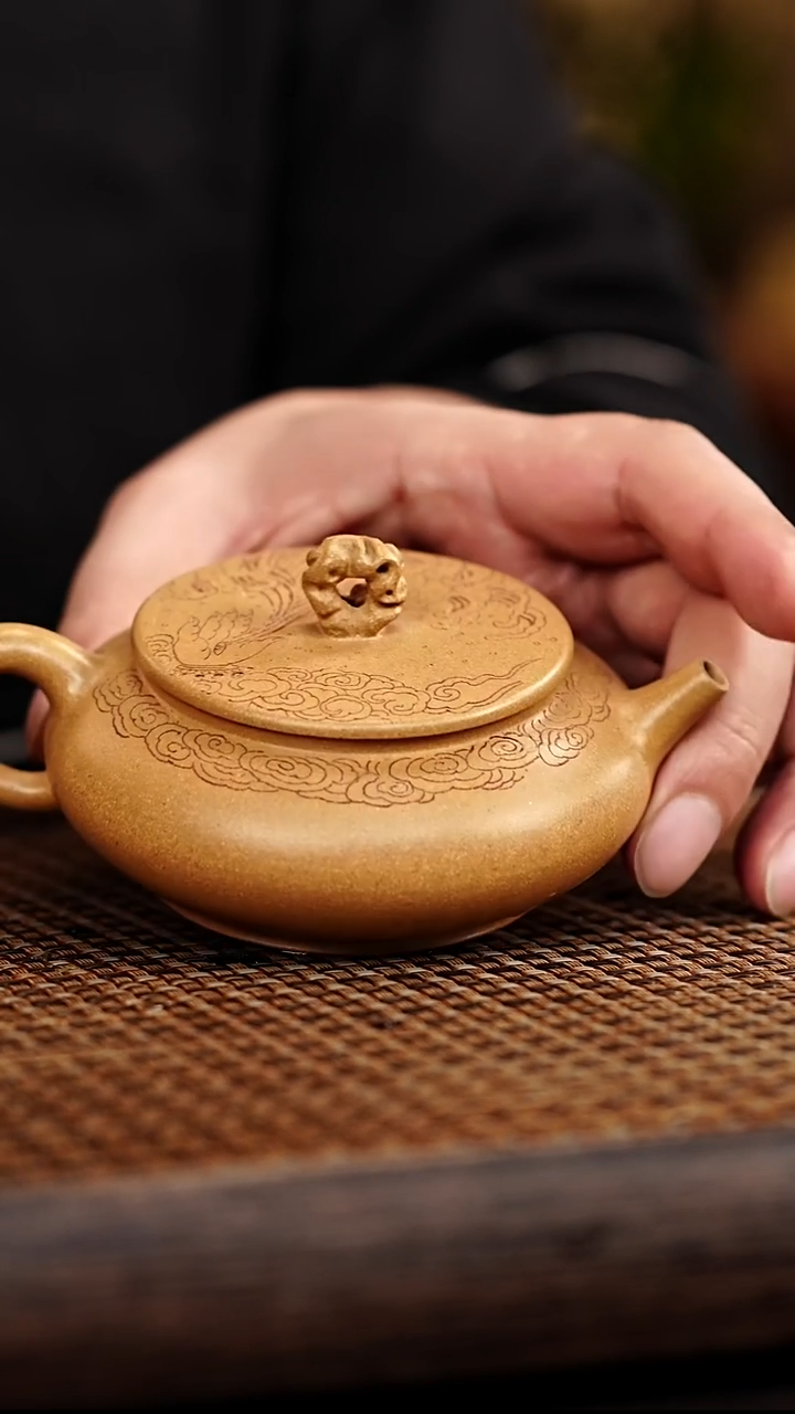 紫砂茶案宜兴悦茗壶紫砂  黄金段