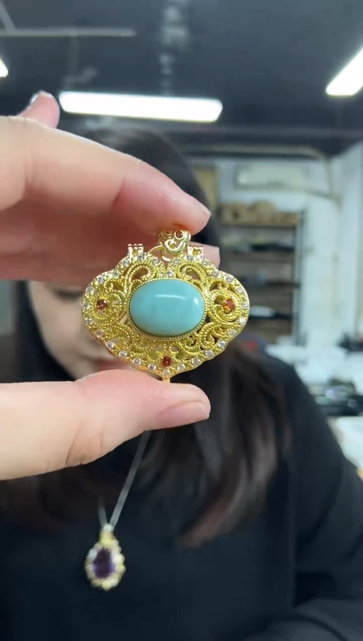 【闪购商品】针钠钙石（海纹石）吊坠(不含链)未镶嵌多样性发其一