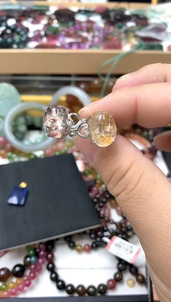 水晶戒指未镶嵌彼****饮手链30