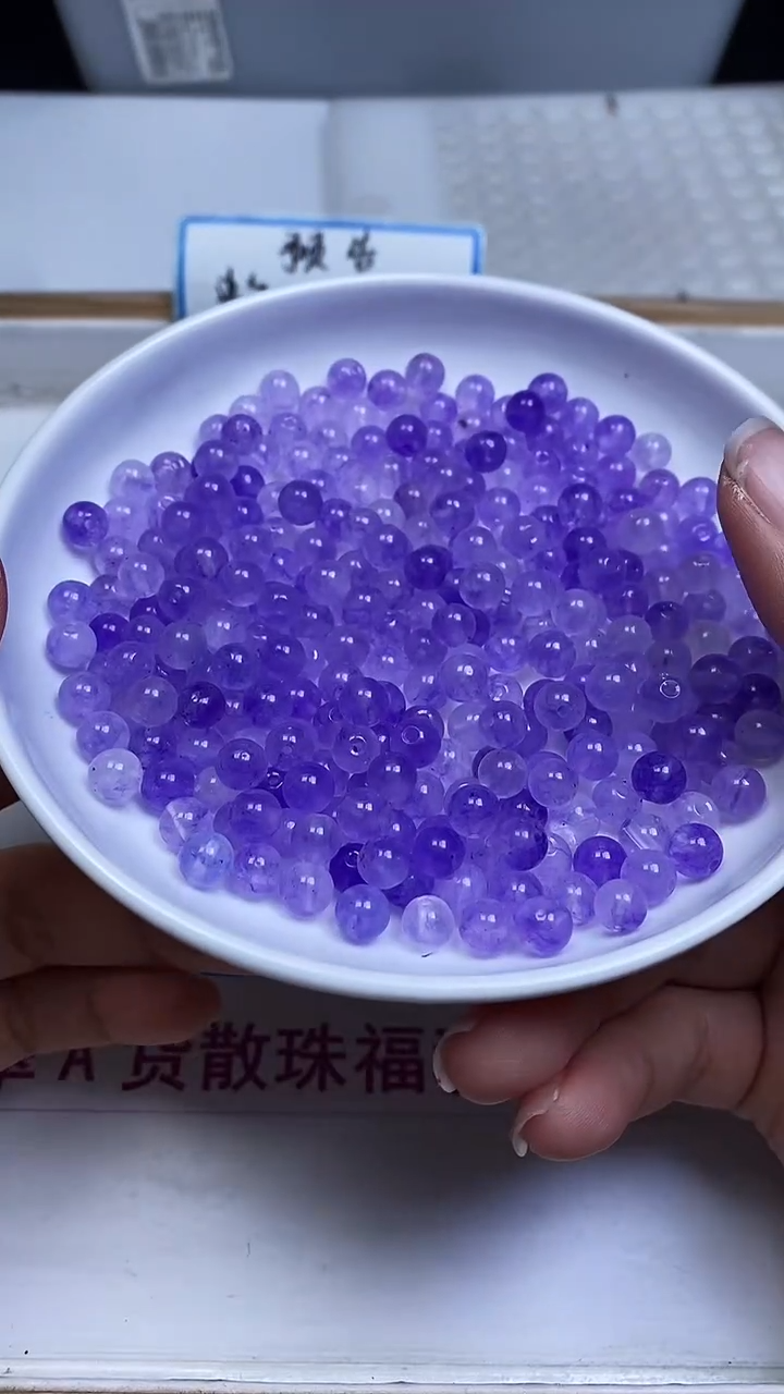 未镶嵌散珠碧玺A1564 冰紫碧玺6mm30个6.8元