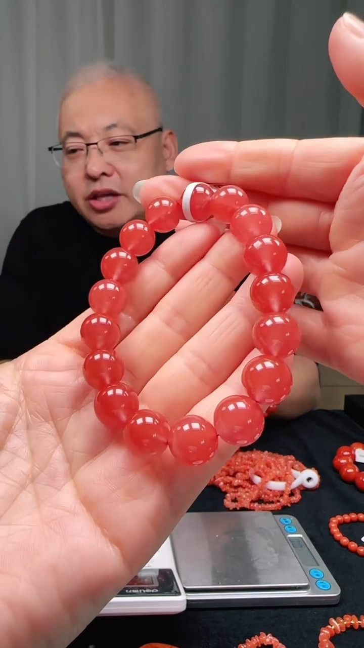 未镶嵌多样性发一件南红玛瑙12mm保山圆珠单圈 冰红