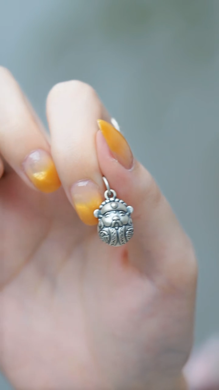 非金属无1.3克吊坠挂件系列-足银做旧财神挂件