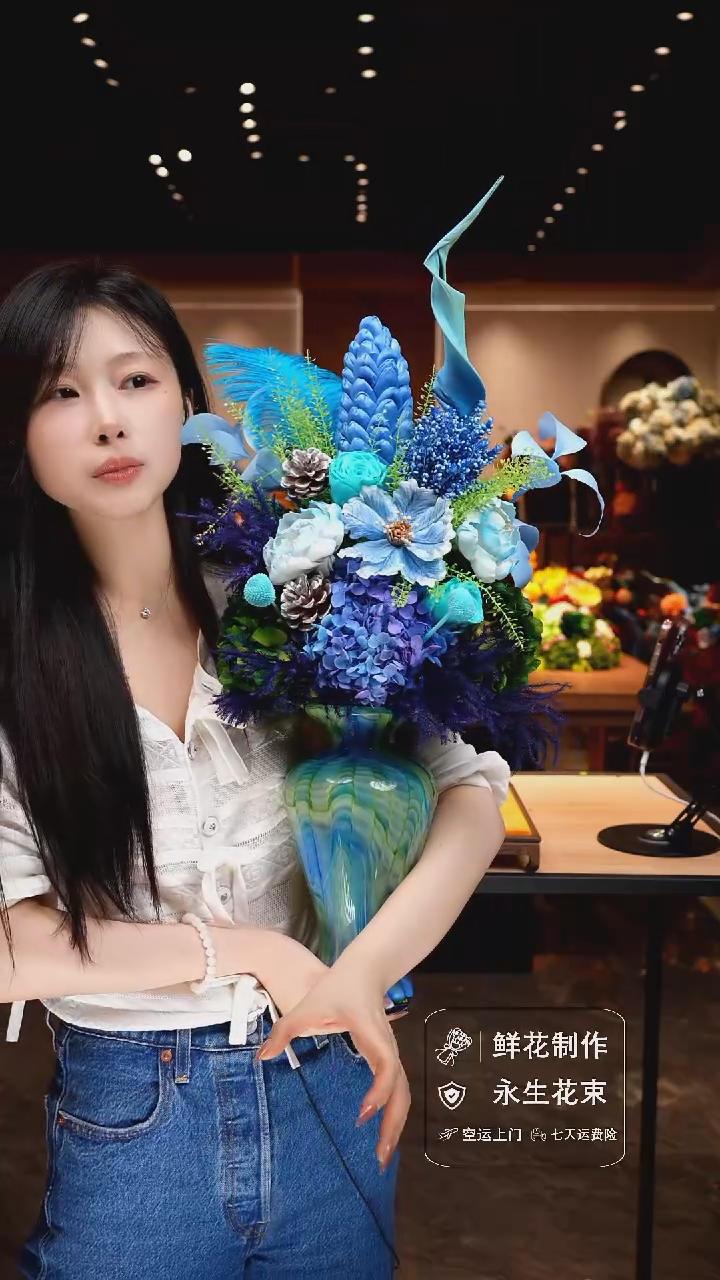 琉璃手工艺品手工花器花束空运包邮送货上门-以图片为准