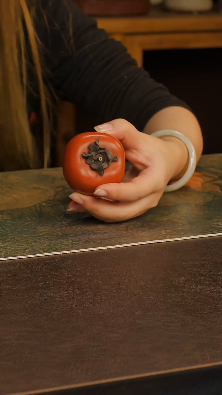 紫砂茶宠大号红柿子