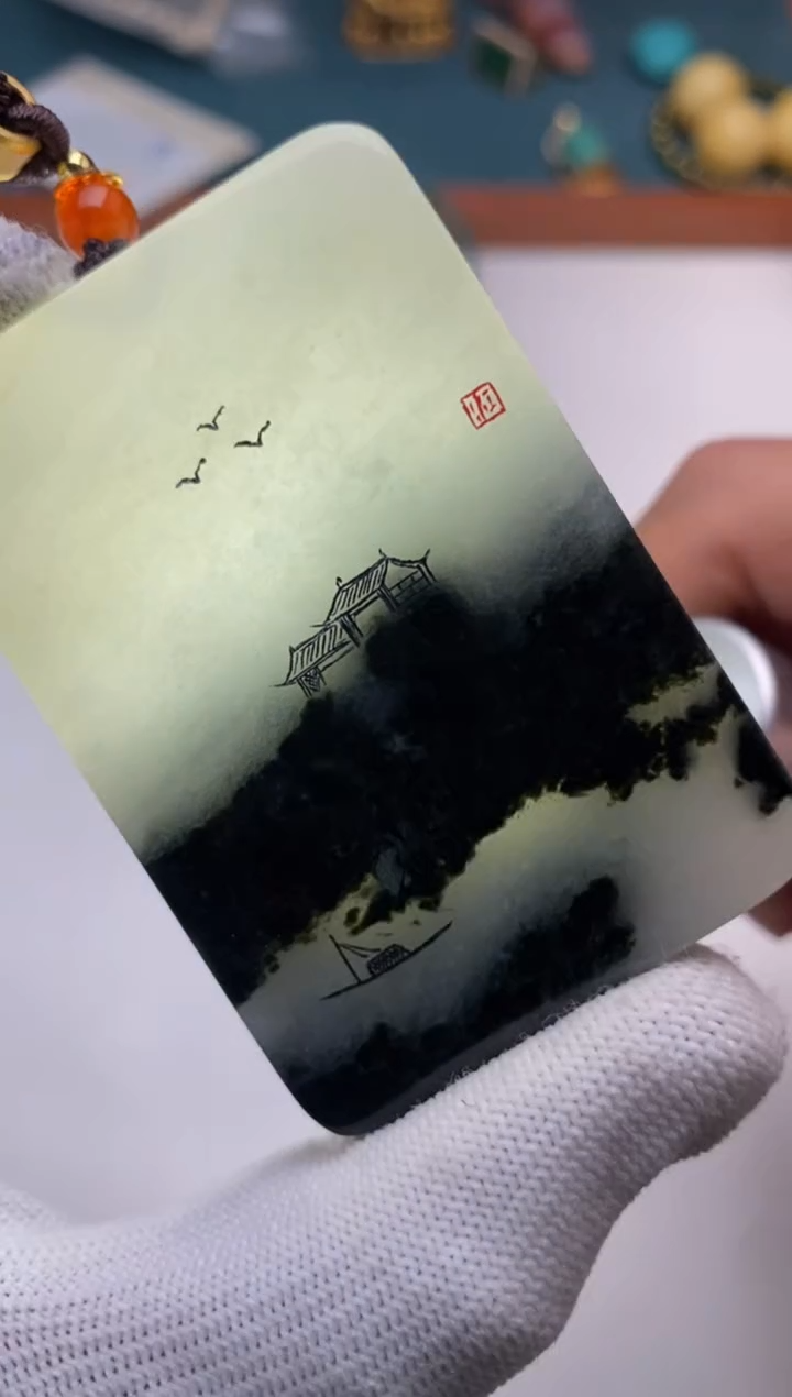 和田玉未镶嵌挂件和田玉牌子挂件