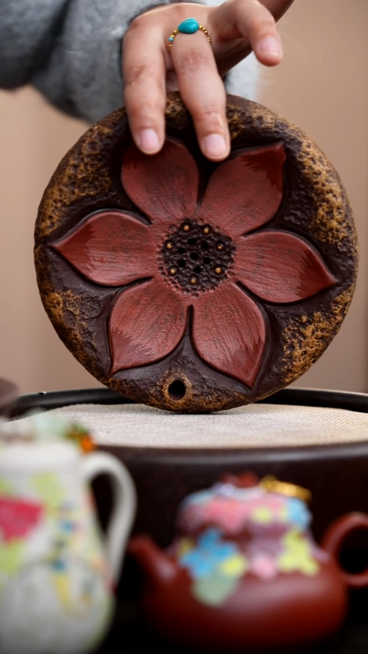 茶壶紫砂朱泥紫泥莲花储水壶承