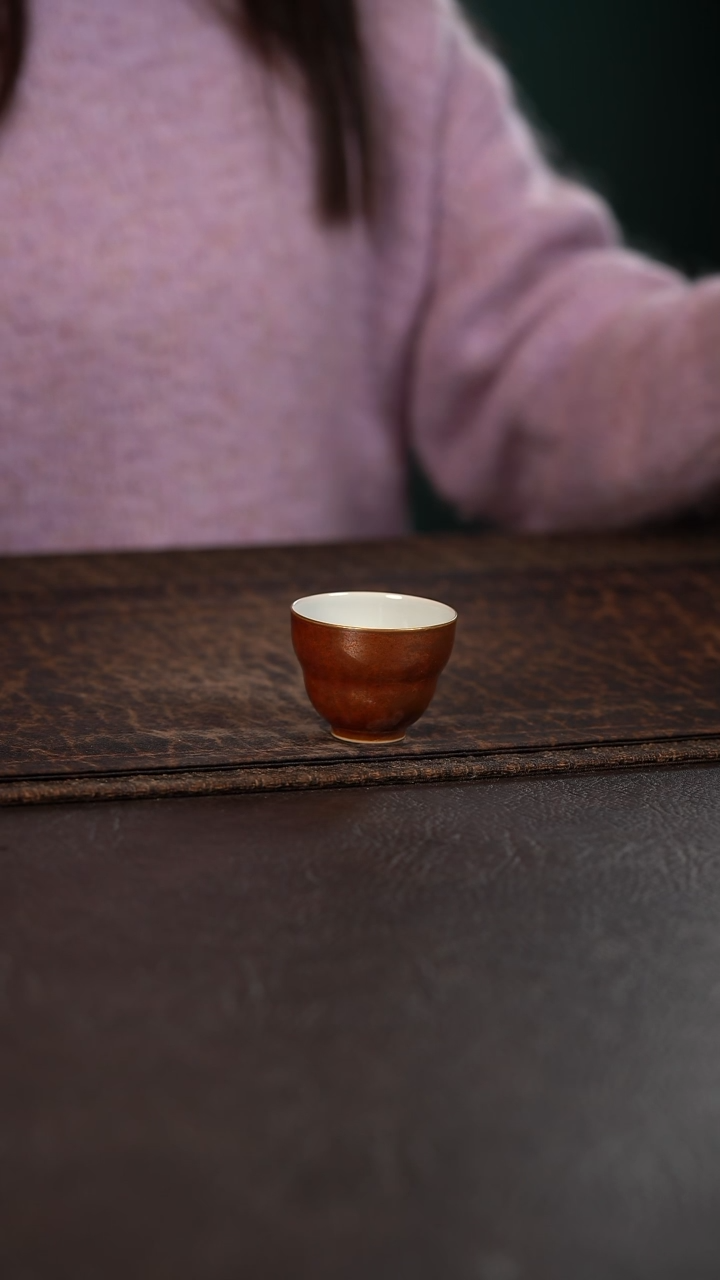 【闪购商品】杯聚澜堂红金花小葫芦杯