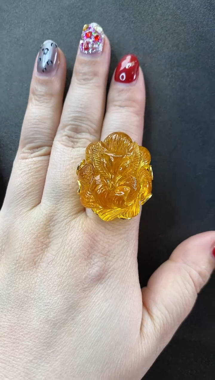 【闪购商品】琥珀戒指未镶嵌戒指