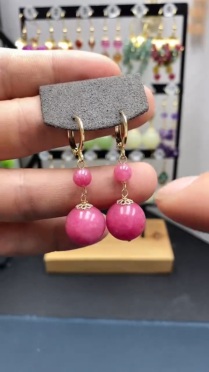 【闪购商品】水晶耳饰银S925镀金镶嵌尺寸14mm耳扣66