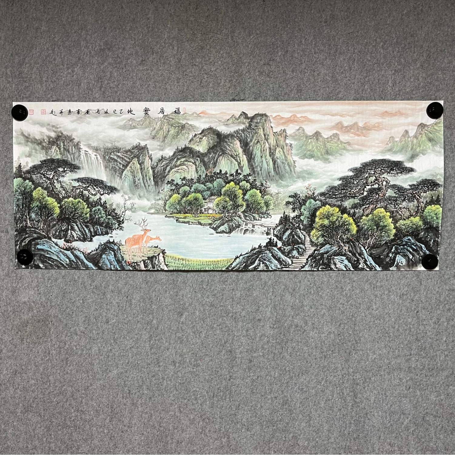 福居宝地国画—武庆甫小六尺1.8米长纯手绘水墨裸画芯