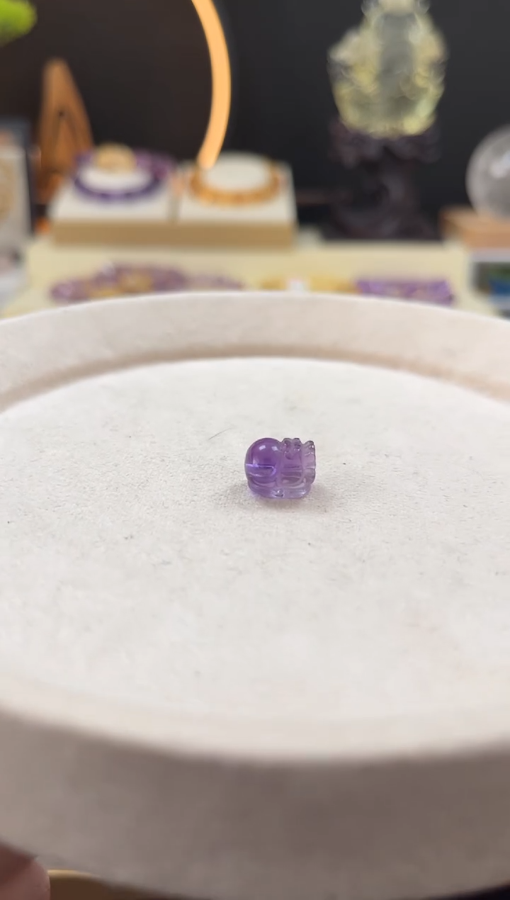 未镶嵌手串紫晶甲*丙天然紫水晶貔貅单珠8mm