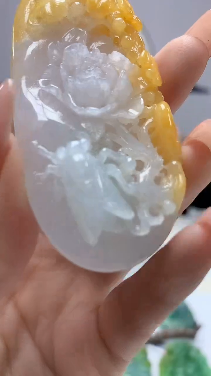 【闪购商品】定制翡翠未镶嵌4852DD-毛货挂件116