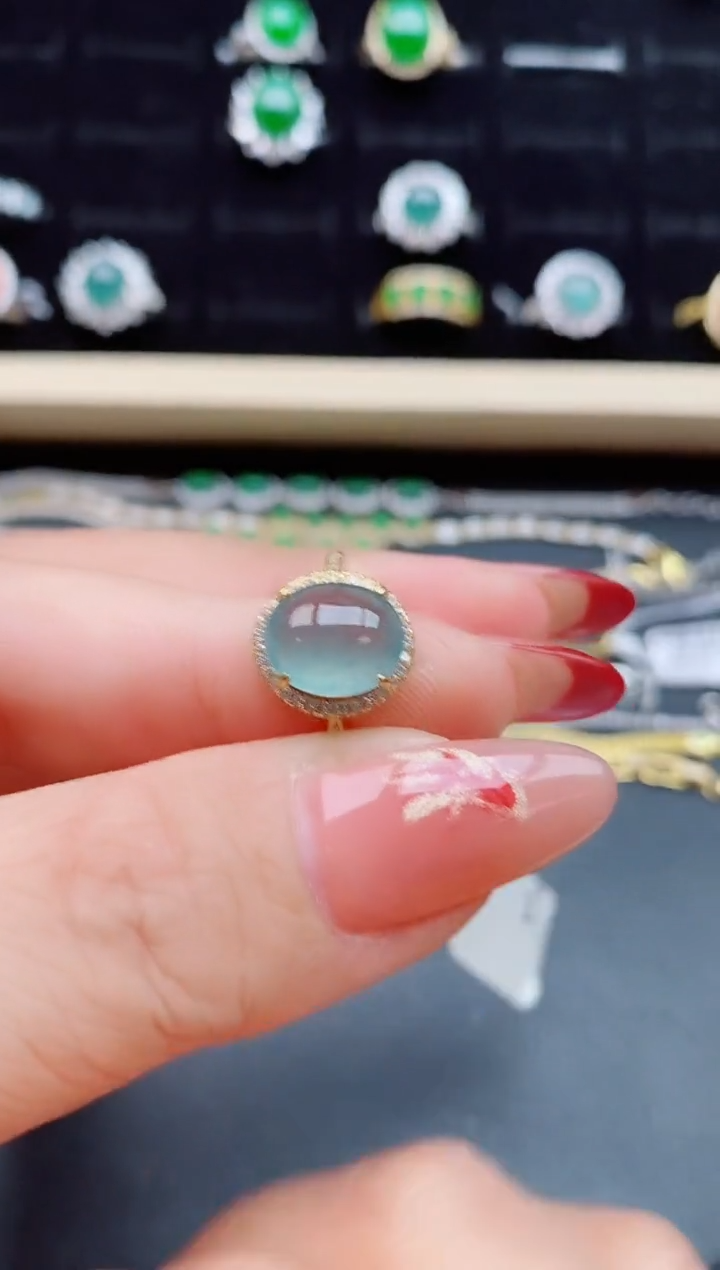 【闪购商品】翡翠戒指银S925镶嵌1321