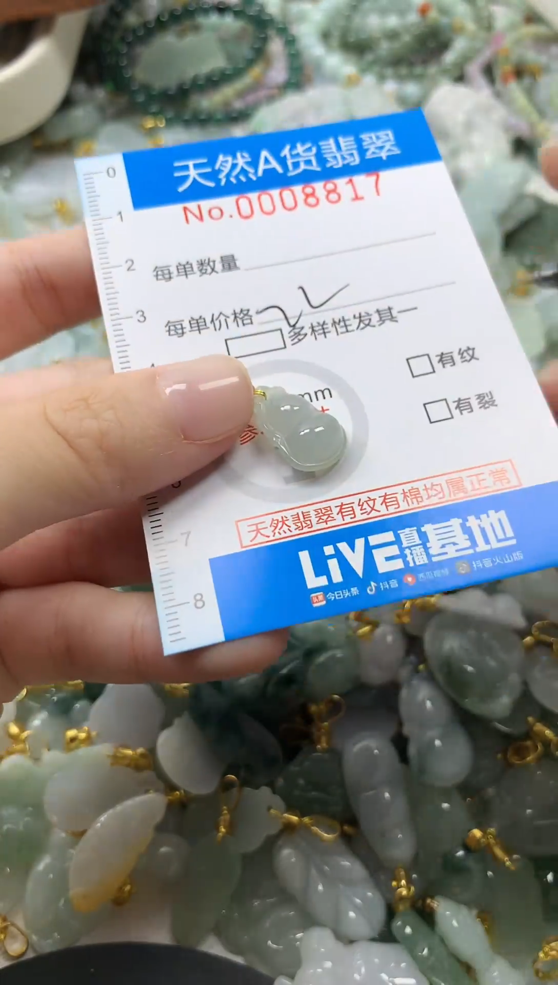 颈饰未镶嵌翡翠净货挂件-8817