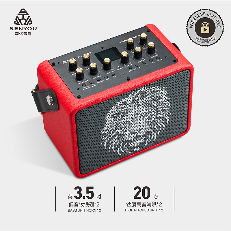 新款小狮头电吹管音箱户外直播弹唱K歌专用音响