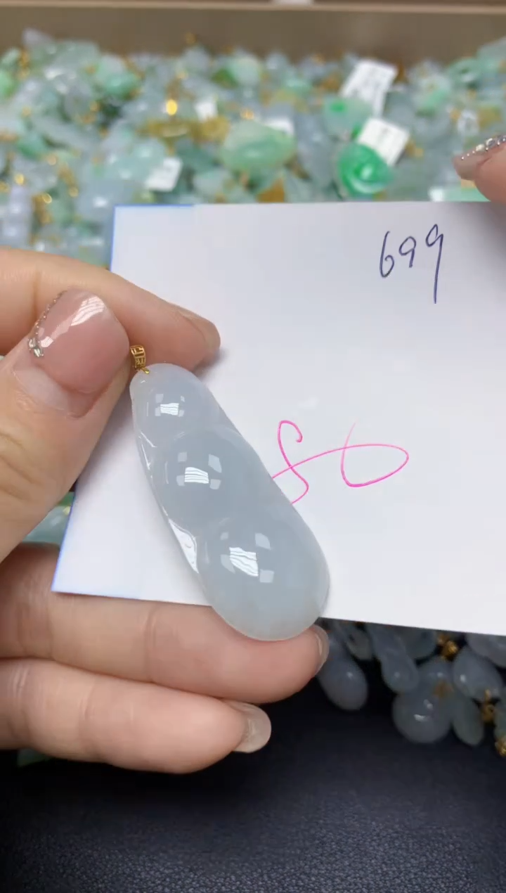 【闪购商品】翡翠挂件18K金镶嵌 天然翡翠A货