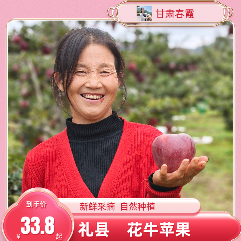 甘肃礼县花牛苹果 新鲜采摘 产地直发
